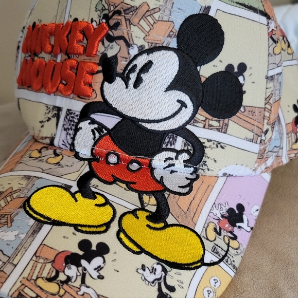 Disney Mickey Mouse Ball Cap Hat - Red, Yellow, Black AWESOME!!! Like New - Picture 3 of 6